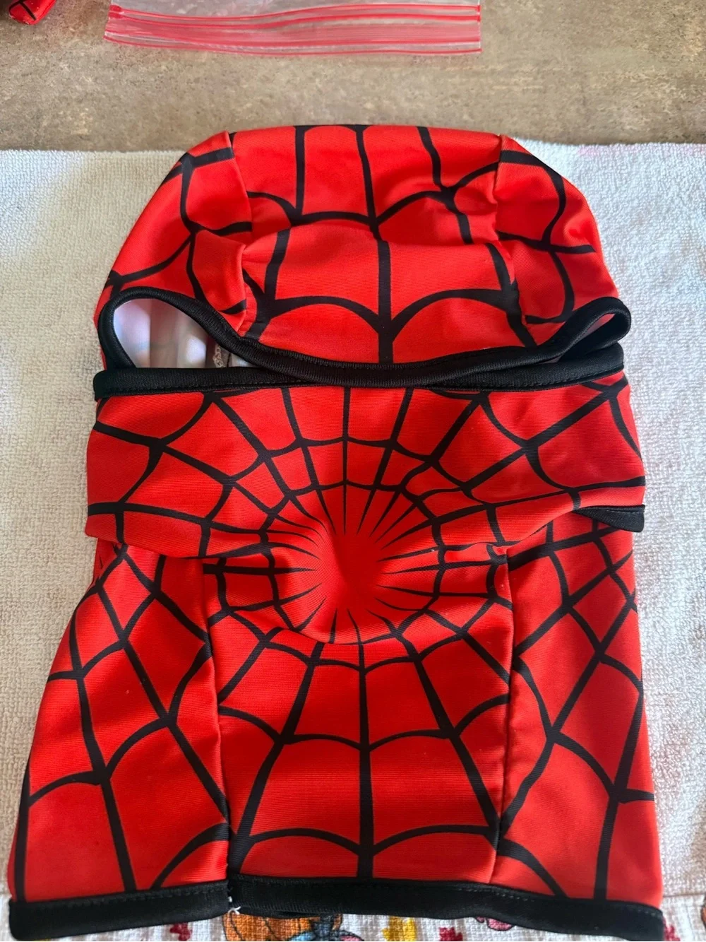 Red Spider-Web Kids Costume Hood